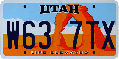 UT license plate W637TX