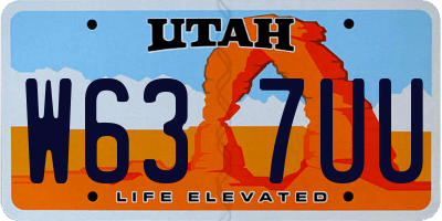 UT license plate W637UU