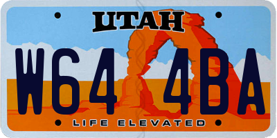 UT license plate W644BA