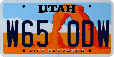 UT license plate W650DW