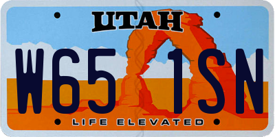 UT license plate W651SN