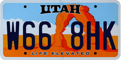 UT license plate W668HK