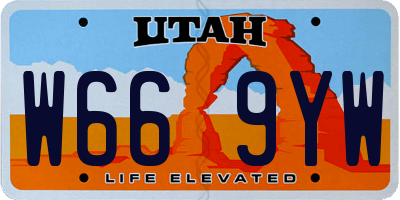 UT license plate W669YW