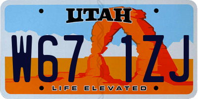 UT license plate W671ZJ