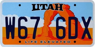UT license plate W676DX