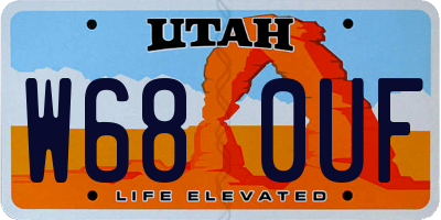 UT license plate W680UF