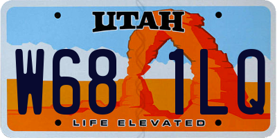 UT license plate W681LQ