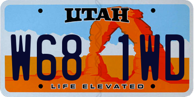 UT license plate W681WD