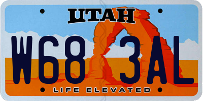 UT license plate W683AL