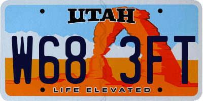 UT license plate W683FT