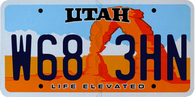 UT license plate W683HN