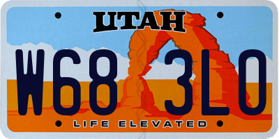 UT license plate W683LO