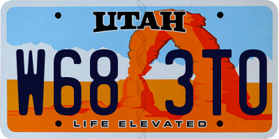 UT license plate W683TO