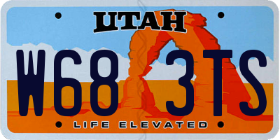 UT license plate W683TS