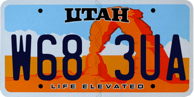 UT license plate W683UA