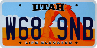 UT license plate W689NB