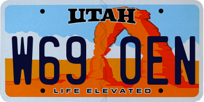 UT license plate W690EN