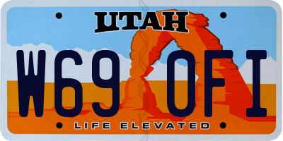 UT license plate W690FI