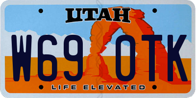 UT license plate W690TK