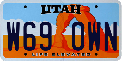 UT license plate W690WN