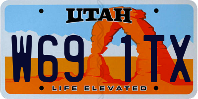UT license plate W691TX