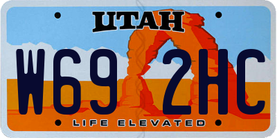 UT license plate W692HC