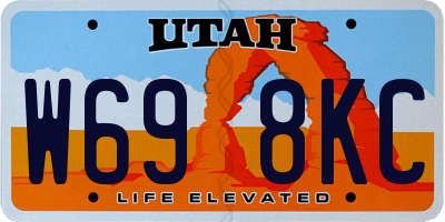 UT license plate W698KC