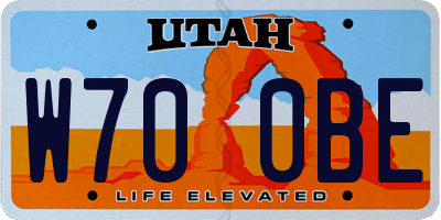 UT license plate W700BE