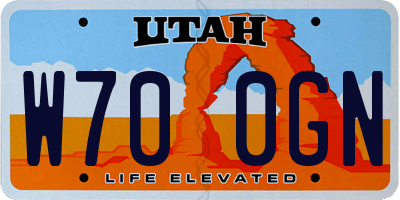 UT license plate W700GN