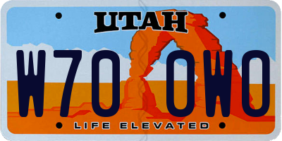 UT license plate W700WO