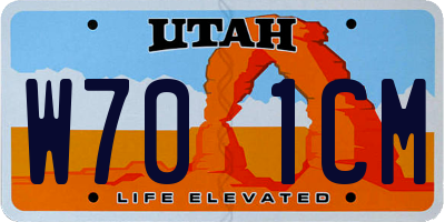 UT license plate W701CM