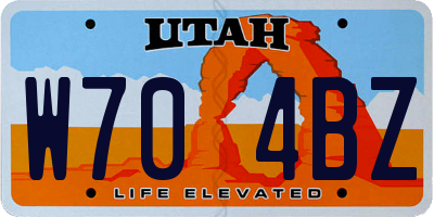UT license plate W704BZ