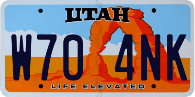 UT license plate W704NK