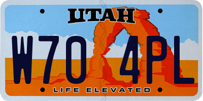 UT license plate W704PL