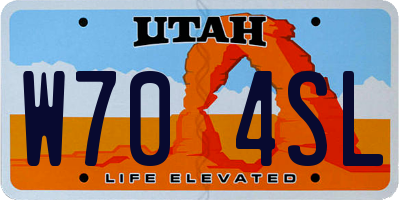UT license plate W704SL