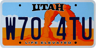 UT license plate W704TU