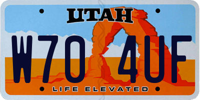 UT license plate W704UF