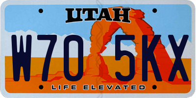 UT license plate W705KX