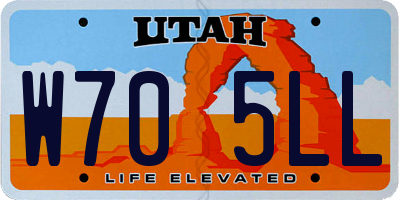 UT license plate W705LL