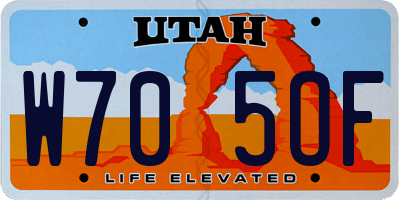UT license plate W705OF