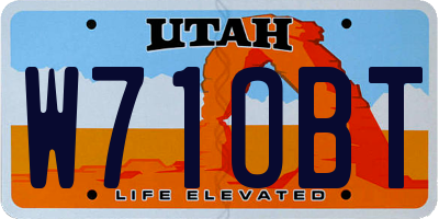 UT license plate W71OBT