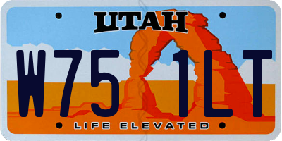 UT license plate W751LT