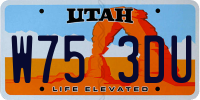 UT license plate W753DU