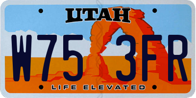 UT license plate W753FR
