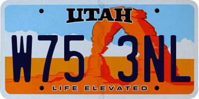 UT license plate W753NL