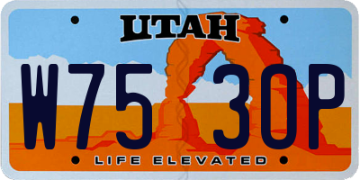 UT license plate W753OP