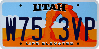 UT license plate W753VP