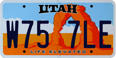 UT license plate W757LE