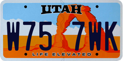 UT license plate W757WK