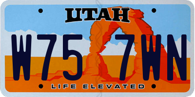 UT license plate W757WN